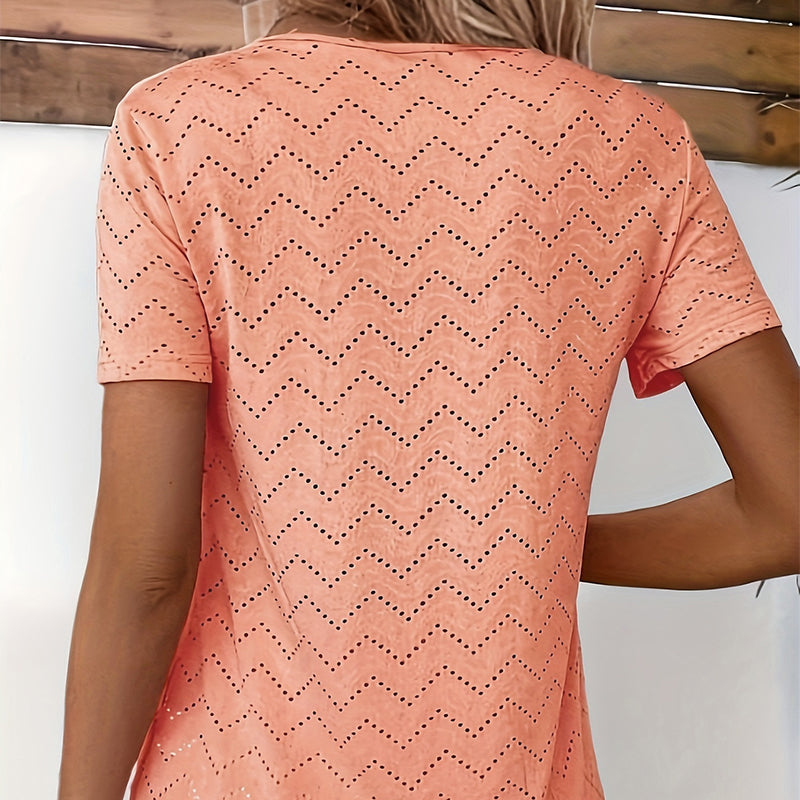 Leah | Lässiges T-Shirt für Damen im modernen Look mit Rundhalsausschnitt