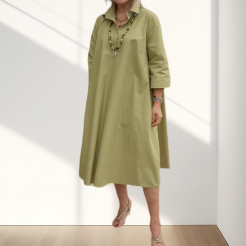 Portia | Luftiges Midikleid im Tunika-Stil mit Kragen