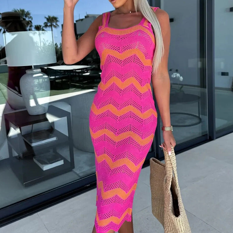 Jassi | Ombre Chevron-Häkelkleid