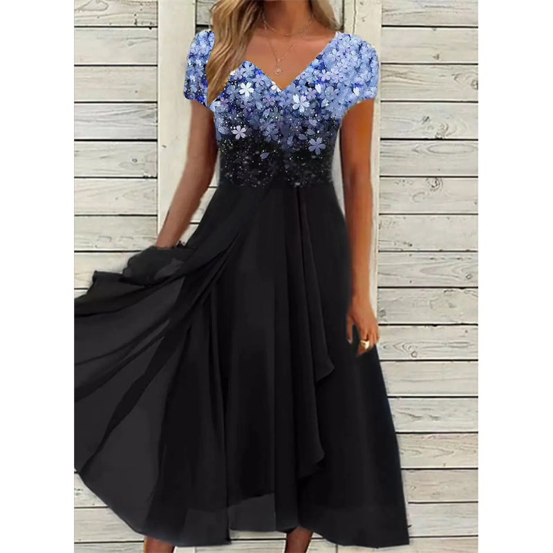 Brooke | stilvolles Kleid mit V-Ausschnitt und modernem Druck