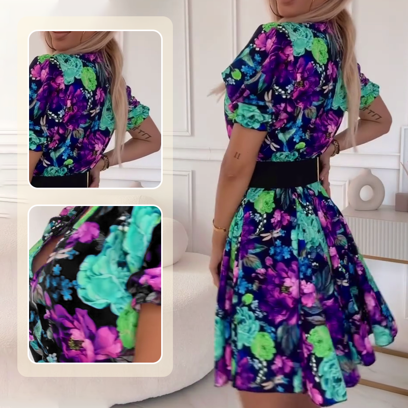 Zas | Minikleid mit V-Ausschnitt und Blumenprint