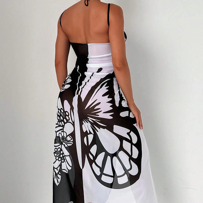 Dahlia | eleganter Badeanzug-Überzug für Damen mit Schmetterlingsmuster