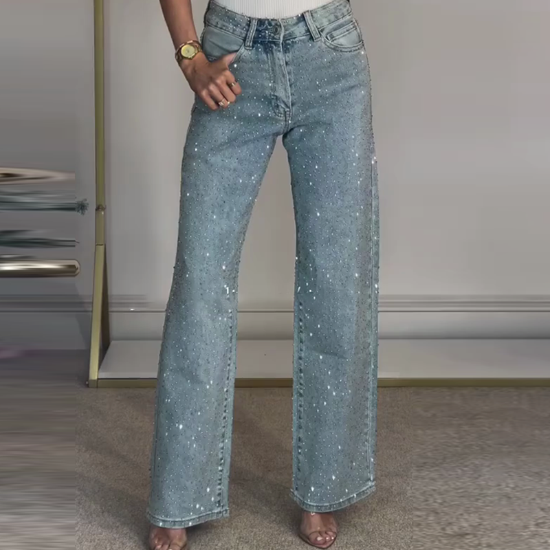 Claire | elegante Jeans mit Strassbesatz für Damen