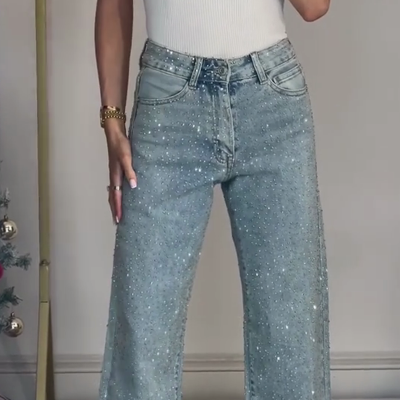 Claire | elegante Jeans mit Strassbesatz für Damen