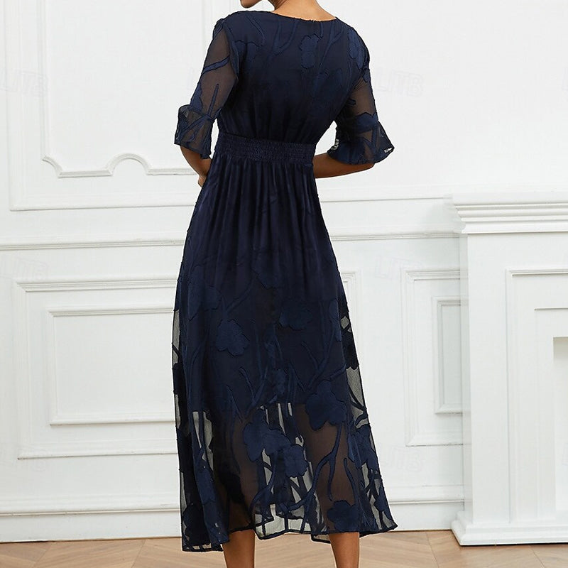 Vienna | feminines Kleid mit floralen Flügelärmeln für besondere Anlässe