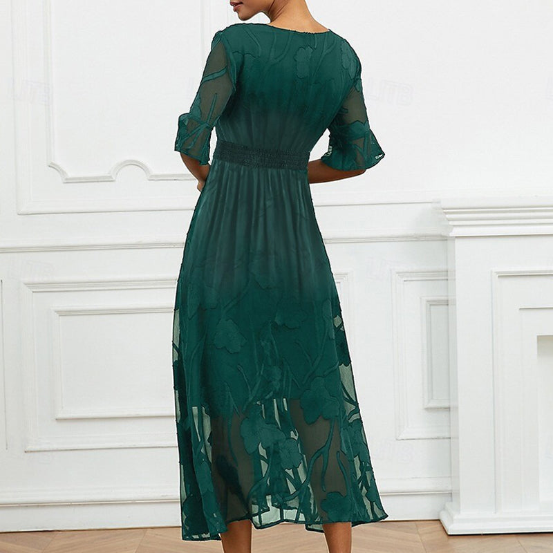 Vienna | feminines Kleid mit floralen Flügelärmeln für besondere Anlässe