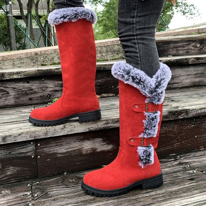 Loreli | Gefütterte Mid-Calf Schneestiefel mit Kunstfell