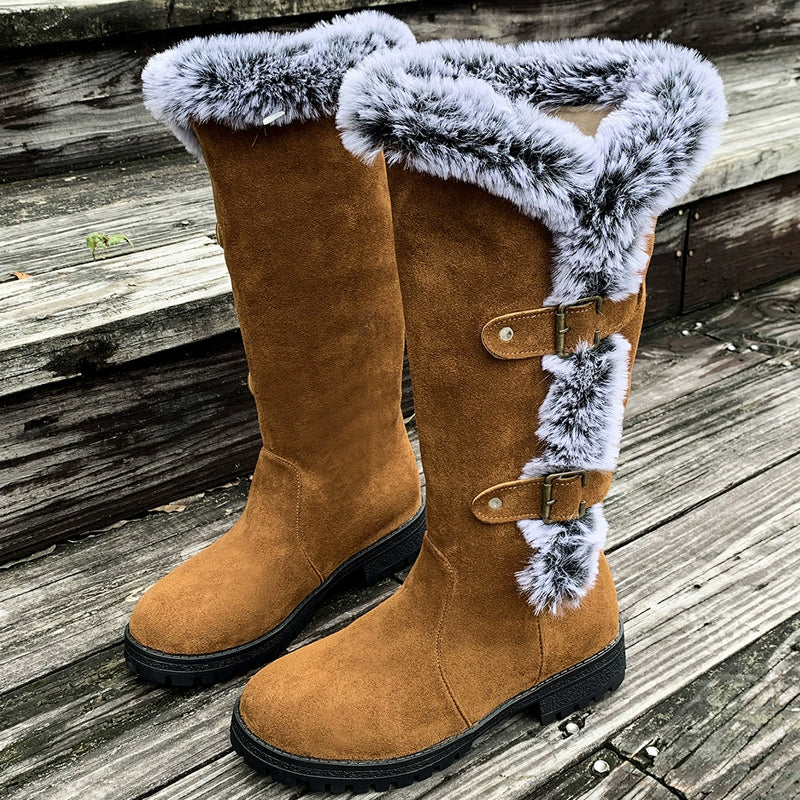 Loreli | Gefütterte Mid-Calf Schneestiefel mit Kunstfell