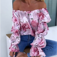 Lia | Bunt bedrucktes One-Shoulder-Freizeittop für Damen