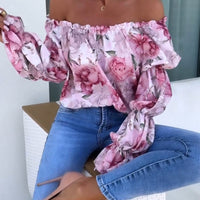 Lia | Bunt bedrucktes One-Shoulder-Freizeittop für Damen