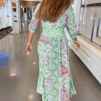 Miriam | Stylisches Urlaubskleid mit V-Ausschnitt und 3/4-Ärmeln