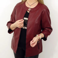 Cera | Schicke Kunstlederjacke