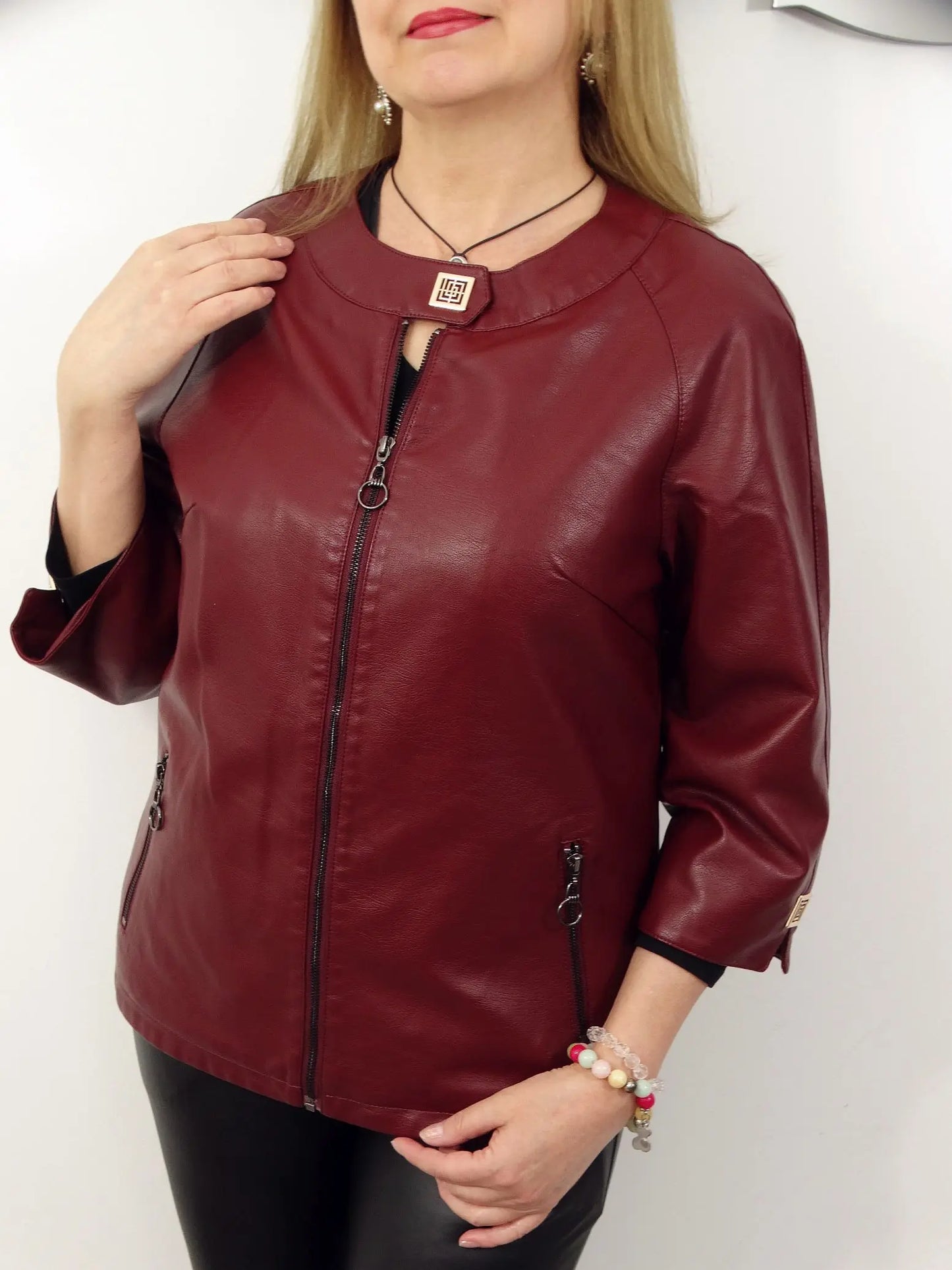 Cera | Schicke Kunstlederjacke