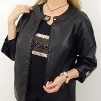 Cera | Schicke Kunstlederjacke