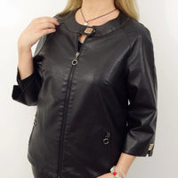 Cera | Schicke Kunstlederjacke