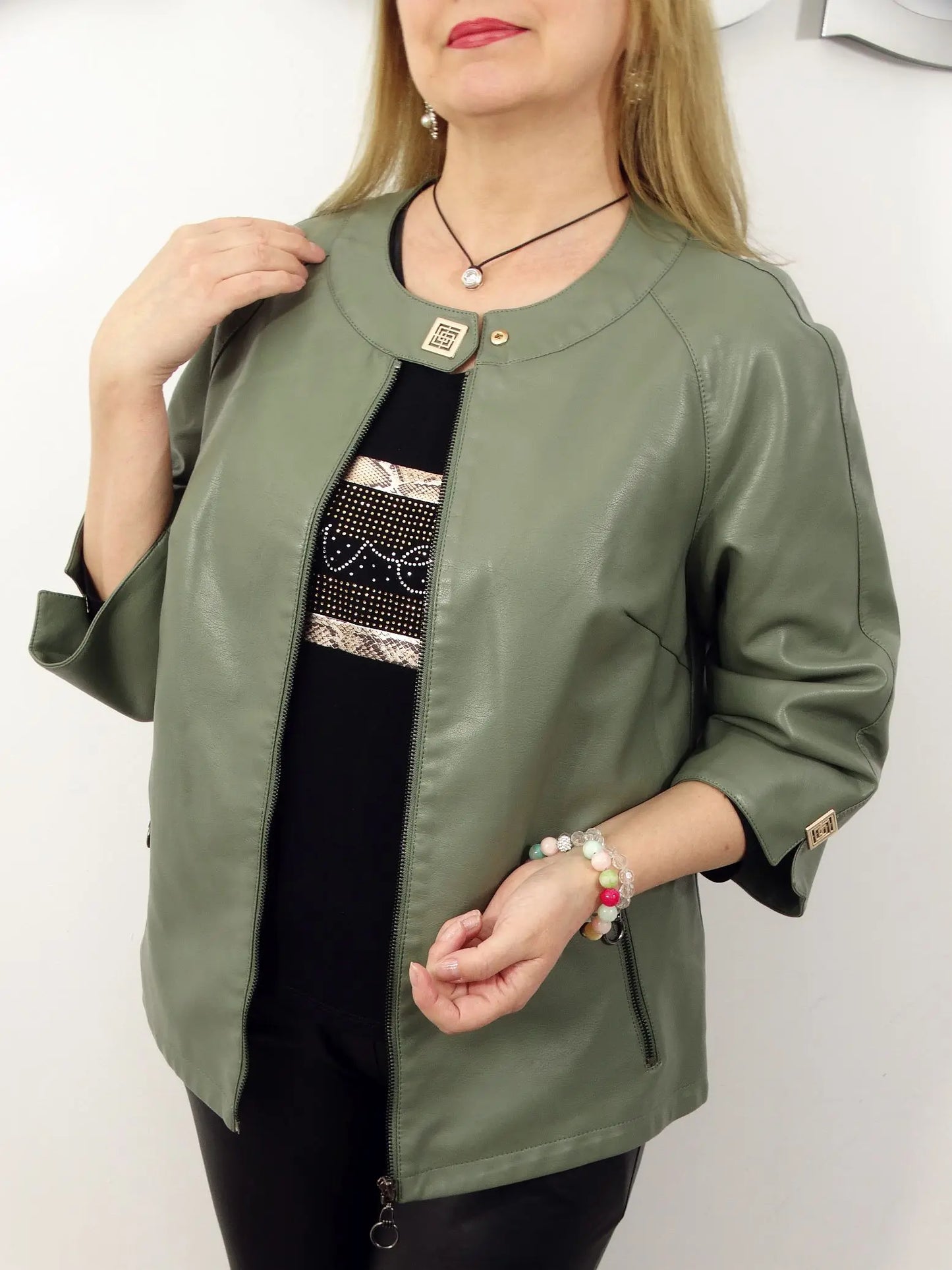 Cera | Schicke Kunstlederjacke