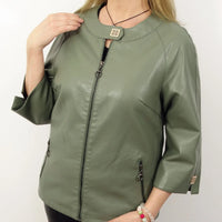 Cera | Schicke Kunstlederjacke