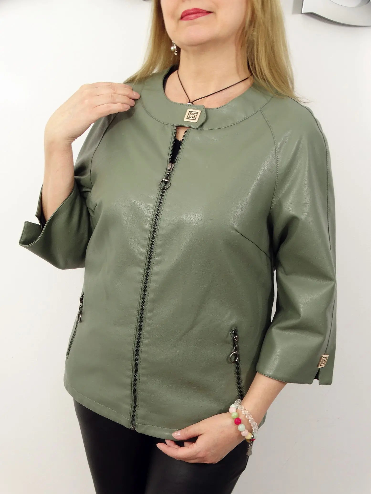 Cera | Schicke Kunstlederjacke