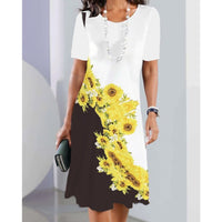 Luby | Lebhaftes Naturdesign Midi-Kleid