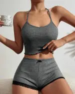 Gloria | Lässiges Zweiteiler-Set mit Waffel-Textur