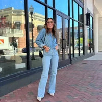 Cienna | Stretch-Jeans mit hoher Taille und weitem Bein