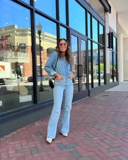 Cienna | Stretch-Jeans mit hoher Taille und weitem Bein