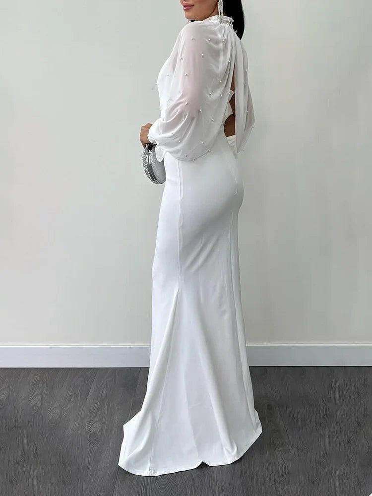 Rheana | Stylisches Perlen-Bustier & Mesh-Rock Set