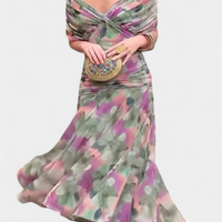 Evelyn | Elegantes Maxikleid mit floralen Details