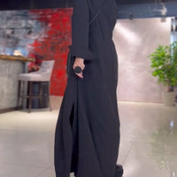 Uzila | Langes, lockeres Kleid mit Schlitz