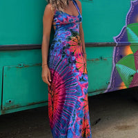 Talie | Tie-Dye Maxikleid mit Rückenschnürung