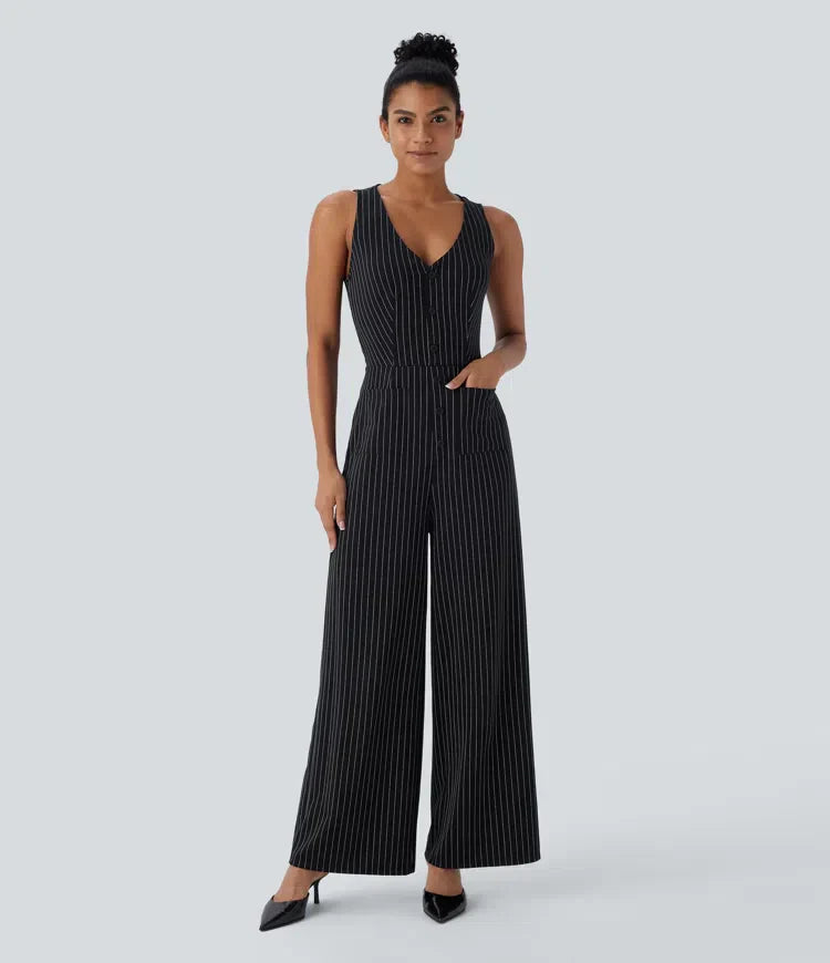 Elle | femininer Jumpsuit mit coolen Streifen für den Alltag