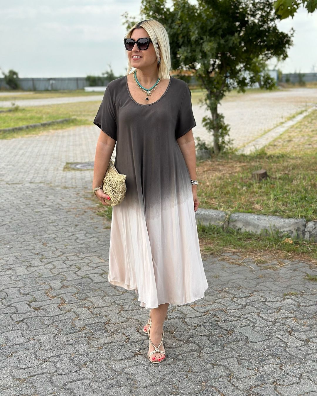 Samara | Bequemes Kleid aus Baumwolle im Batik-Stil