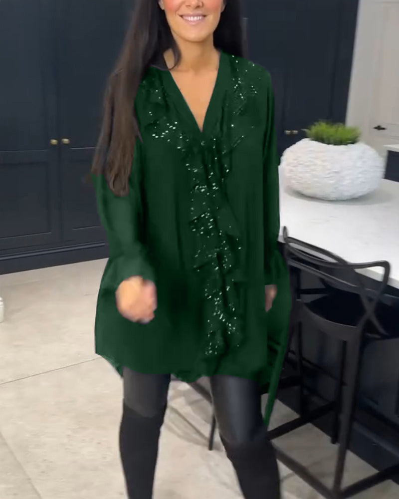 Aurora™ – Elegante Tunika mit Rüschen und Pailletten