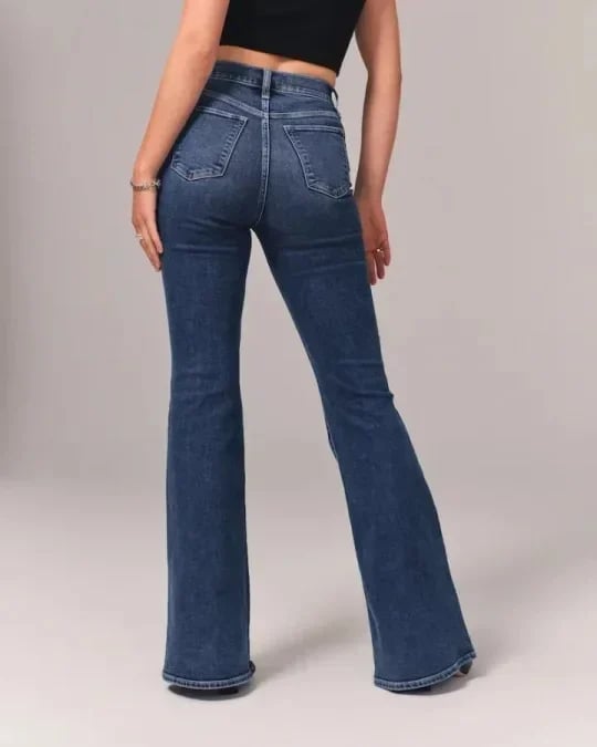 Cienna | Stretch-Jeans mit hoher Taille und weitem Bein