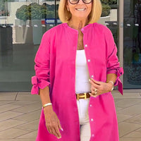 Tesla | Lange Hemdjacke aus Baumwolle für Frauen