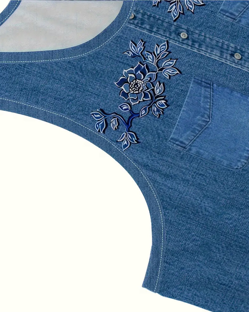 Lauren | zeitloses ärmelloses Kleid aus Kunstdenim für entspannte Tage