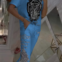 Ozria | Glamouröses Tiger-Trainingsanzug-Set