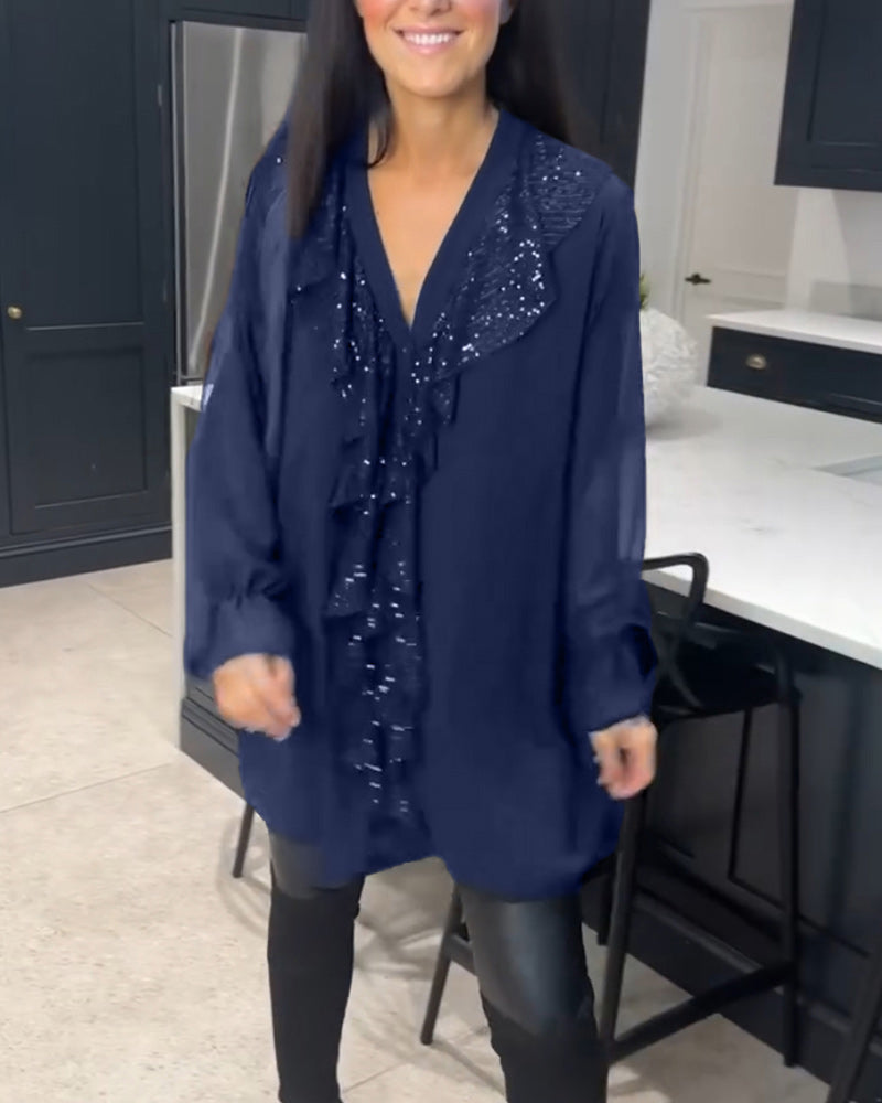 Aurora™ – Elegante Tunika mit Rüschen und Pailletten