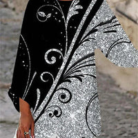 Zella | Bedrucktes Top mit Rundhalsausschnitt und langen Ärmeln