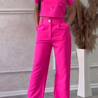 Carmixa | Top & Hose Set mit Diamant-Verzierung