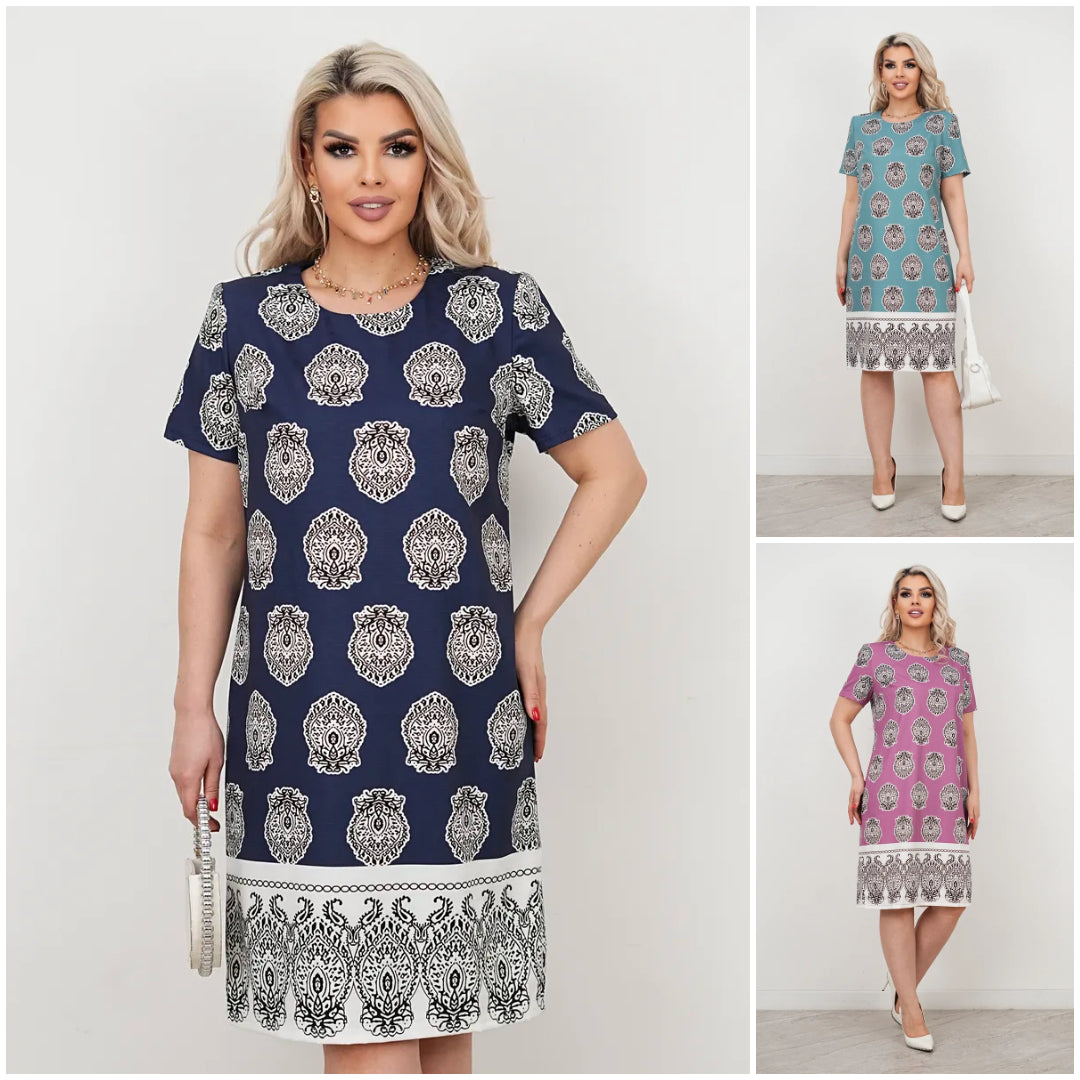 Emilia | elegantes Damenkleid mit Bohemian-Print