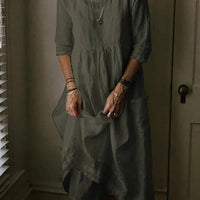 Harmoni | zeitloses Leinen-Kleid mit klassischem Rundhals