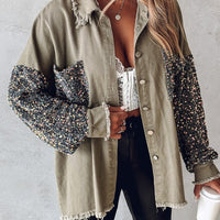 Leslie | Langärmelige Jacke mit kontrastierenden Pailletten