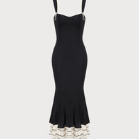 Dally | Schwarzes Bodycon-Maxikleid
