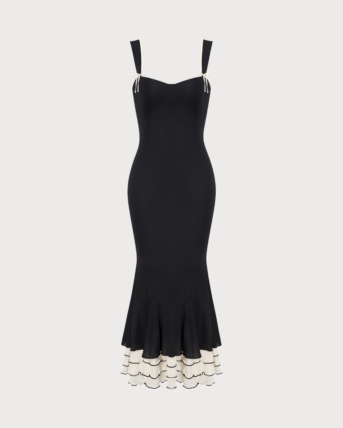 Dally | Schwarzes Bodycon-Maxikleid
