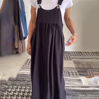 Molly | Lässiges einfarbiges Kleid mit Hosenträgern