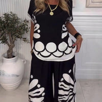 Narsi | Anzug Temperament gedruckte Tasche weite Hose