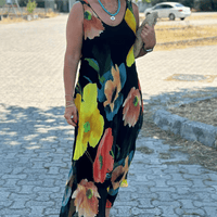 Mildre | Maxikleid aus Seide mit floralem Muster