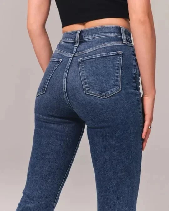 Cienna | Stretch-Jeans mit hoher Taille und weitem Bein