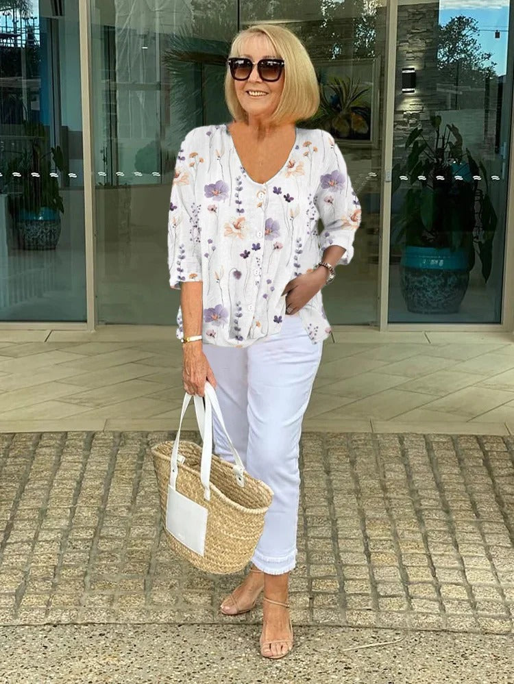 Keziah | stilvolle Bluse im floralen Design
